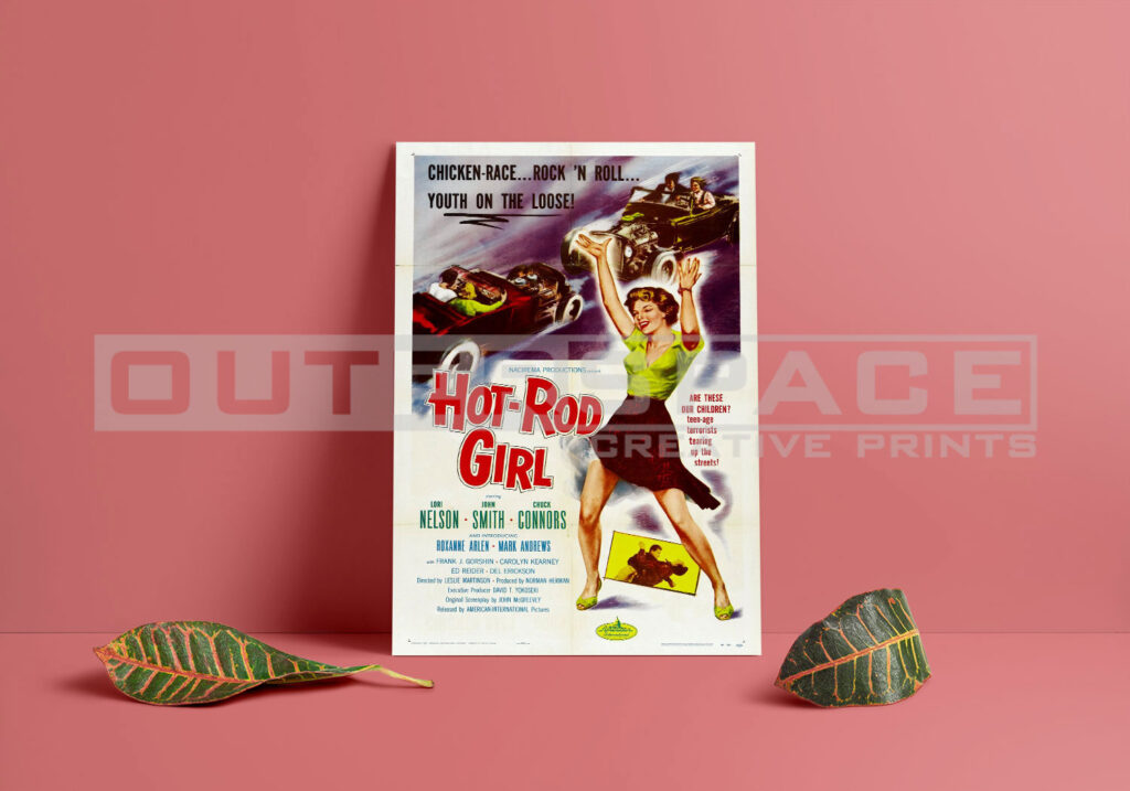 Εκτύπωση σε καμβά αφίσα Hot rod girl