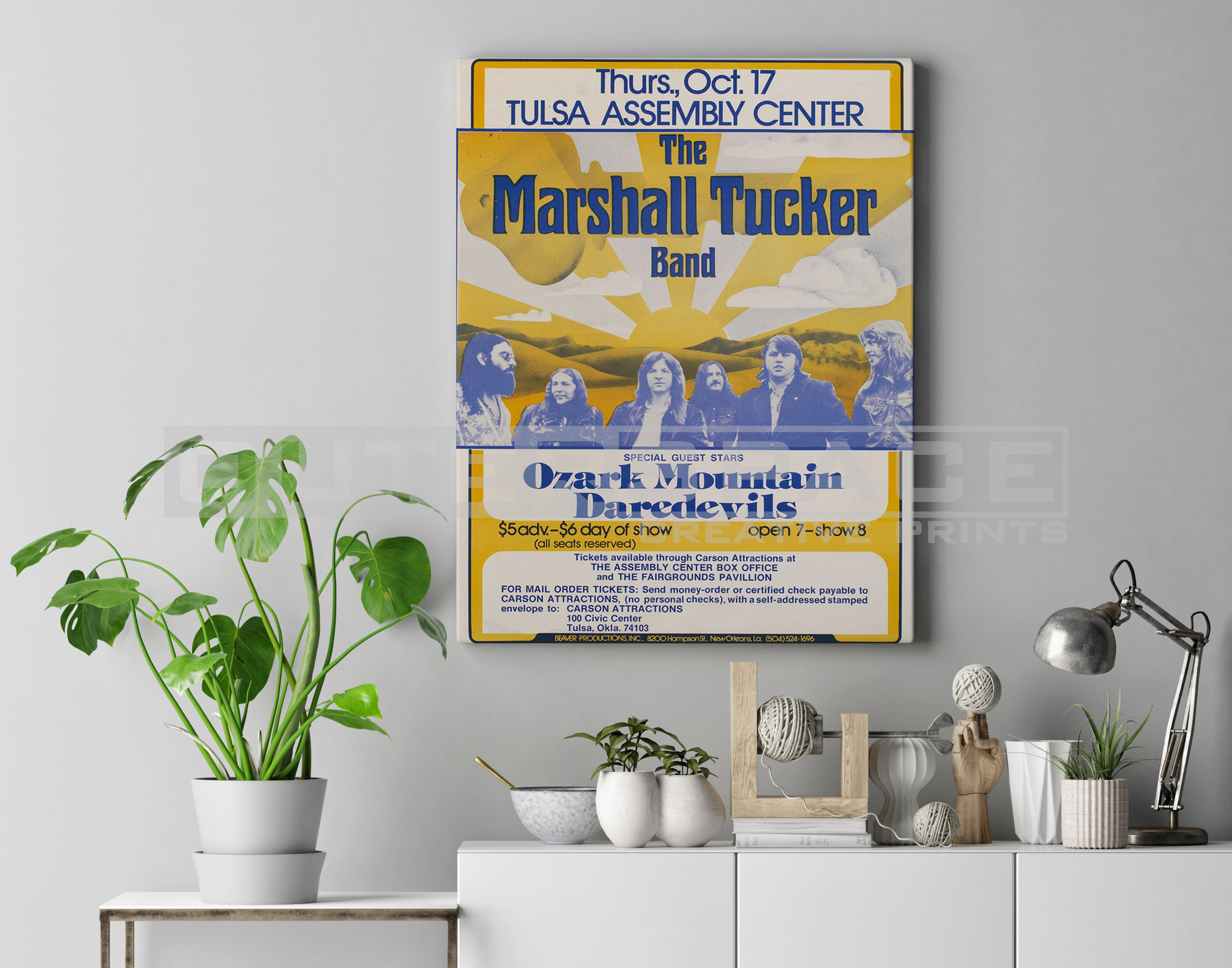 Εκτύπωση σε καμβά αφίσα Marshall Tucker Band 1974